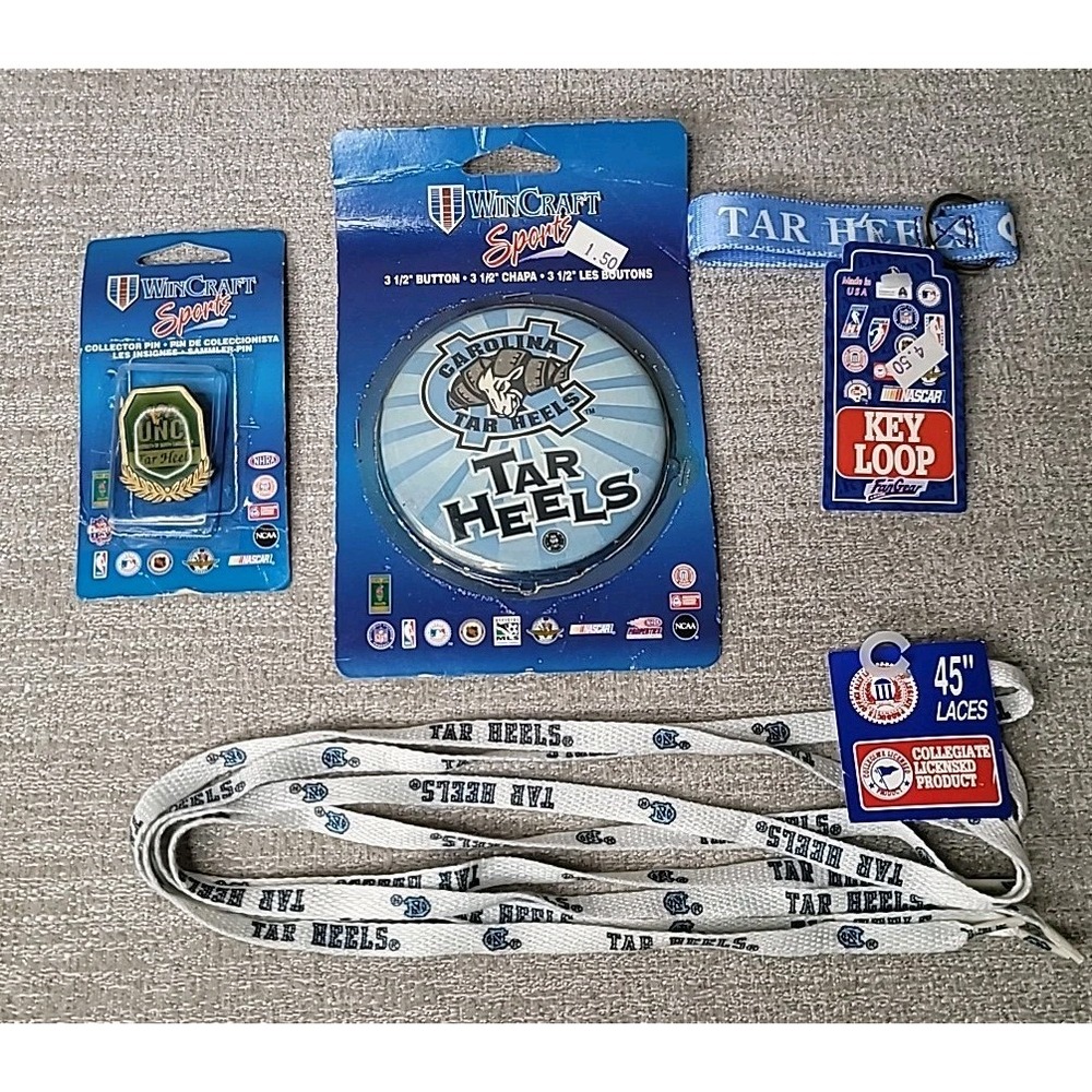 Univ of North Carolina Tar Heels VTG‎ Pins Laces Key Chain Memorabilia WinCraft